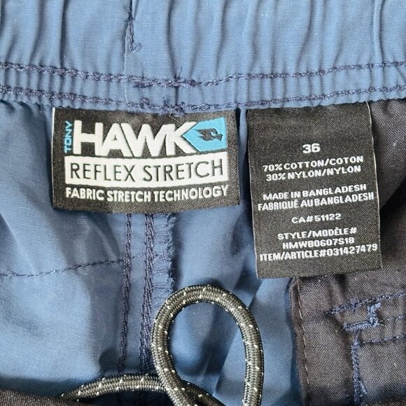 Tony Hawk Reflex Stretch Men’s Shorts 36 Blue Zip Pockets Nylon Beach Bermuda - Picture 9 of 12